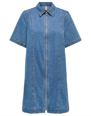 OnlRosenheim Zip Denim Kjole - Light Medium Blue Denim